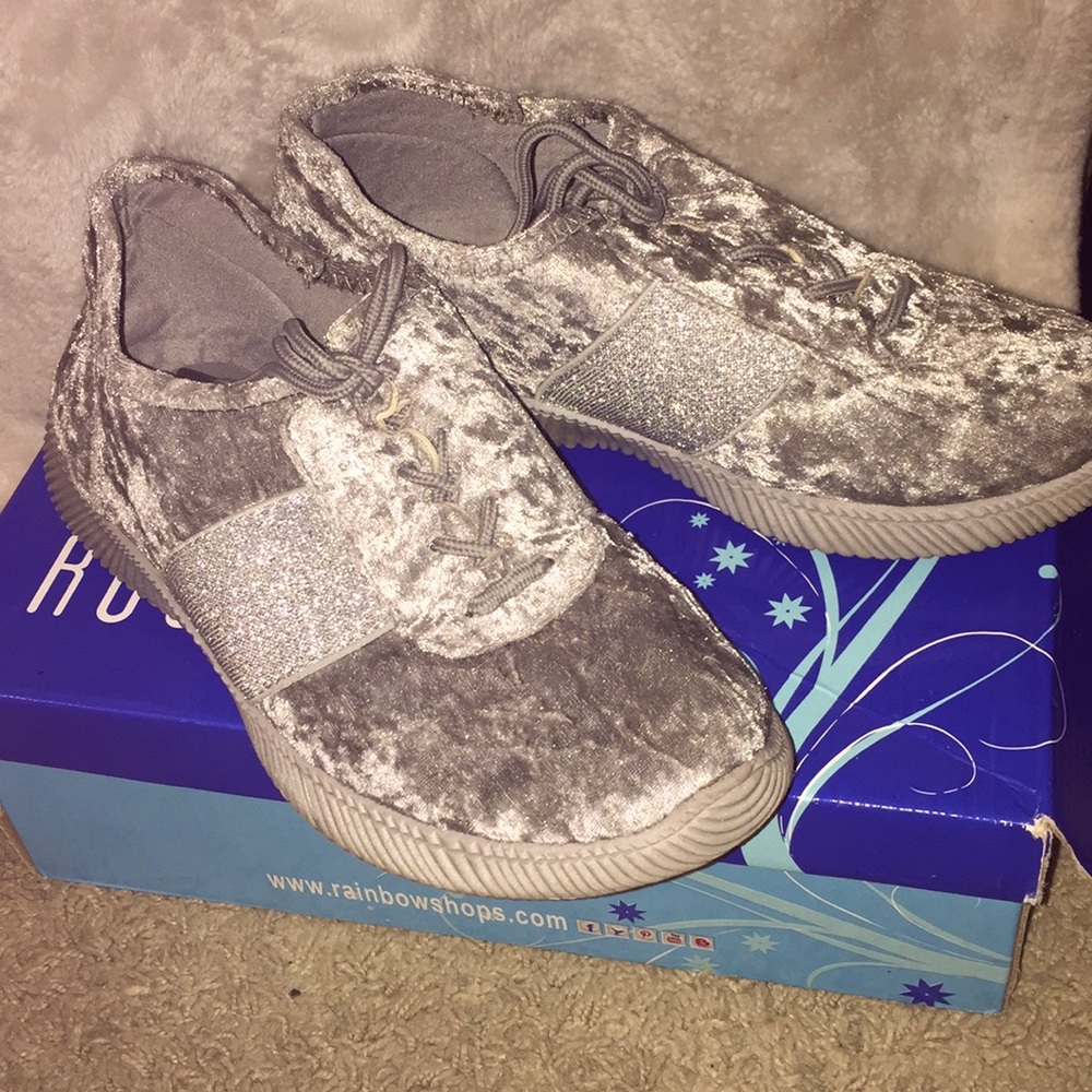 Light Gray Velvet sneakers
